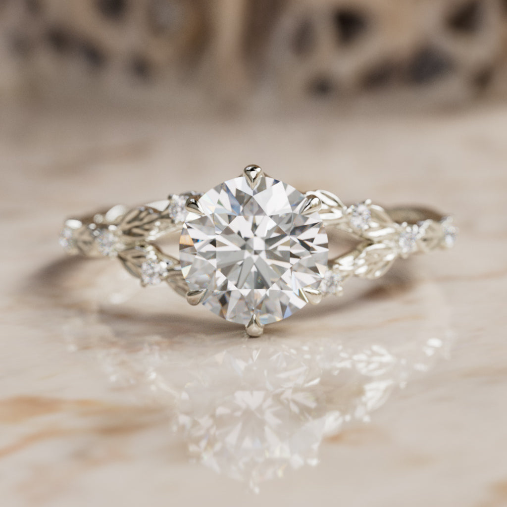 Sorrel Round Lab Diamond Nature Engagement Ring (Setting Only) By Valley Rose