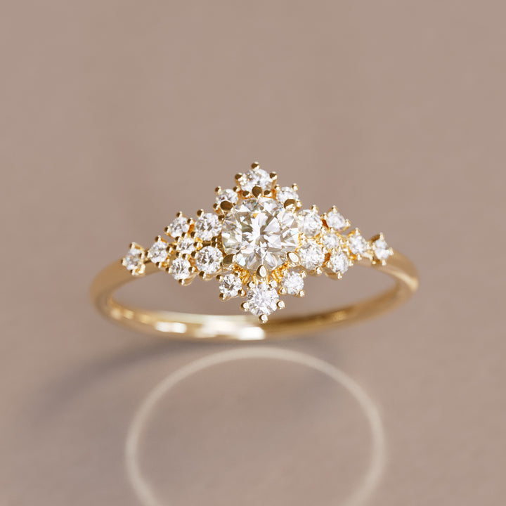 Unique Celestial Star Diamond Engagement Ring By Valley Rose