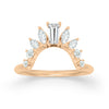 Tapered Baguette and Marquise Diamond Crown Ring - Stacked Ethical Wedding Ring By Valley Rose