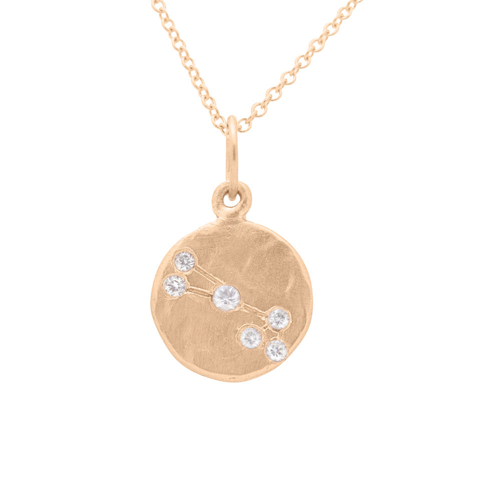 Taurus Zodiac Astrology Charm - Diamond Gold Constellation Pendant Lab Diamond By Valley Rose Ethical Jewelry