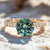 Galatea Ring, Teal Sapphire, Setting Only