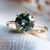 Thetis Solitaire, Teal Sapphire, Setting Only