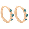 Teal Sapphire Gold Clicker Hoops, Orion's Belt Constellation By Valley Rose