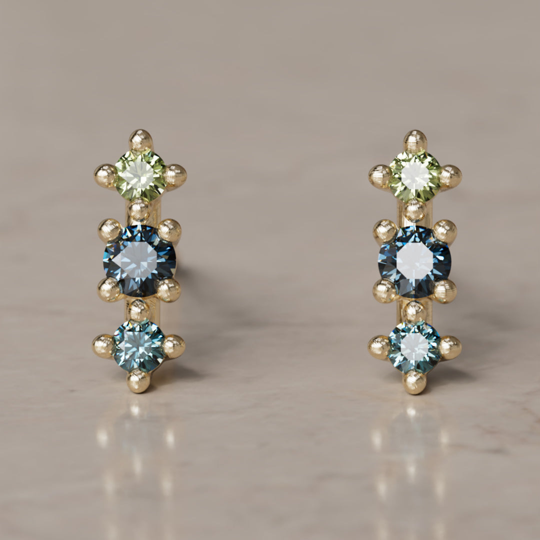 Thalia Earrings, Blue Ombre