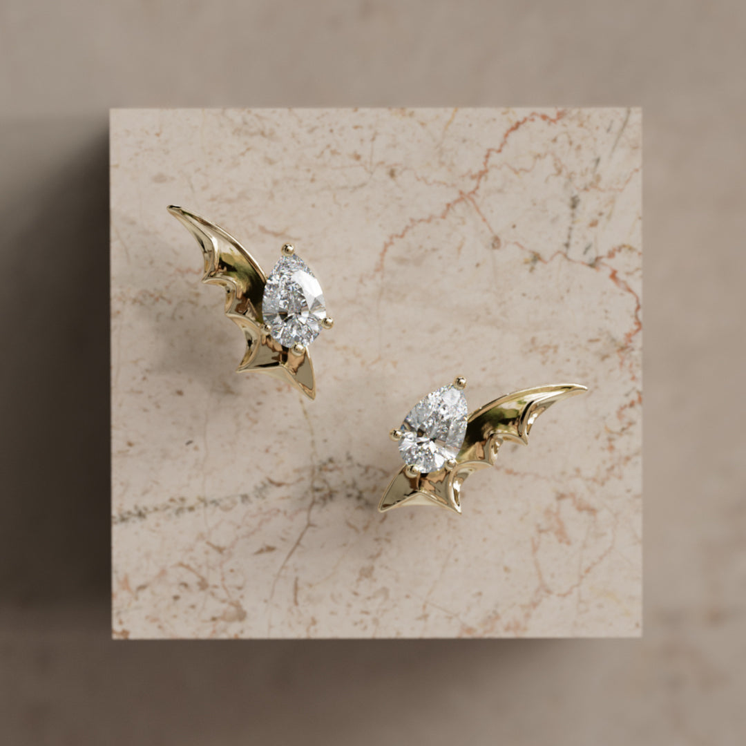 Espina Birnen Diamant Einzigartige Natur Ohrringe