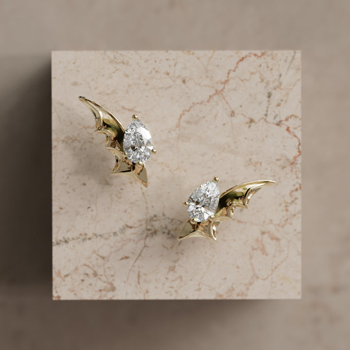 Espina Birnen Diamant Einzigartige Natur Ohrringe