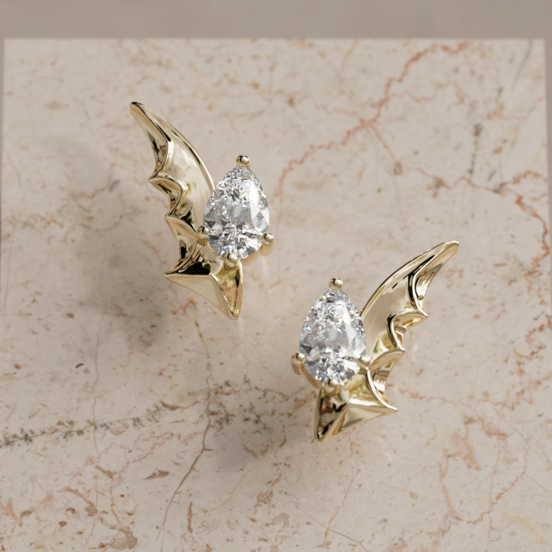Espina Birnen Diamant Einzigartige Natur Ohrringe