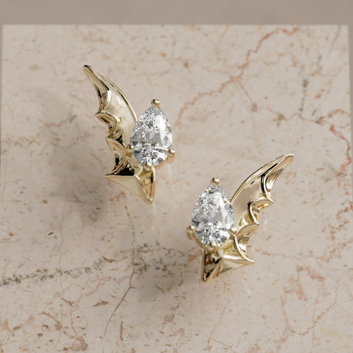 Espina Birnen Diamant Einzigartige Natur Ohrringe