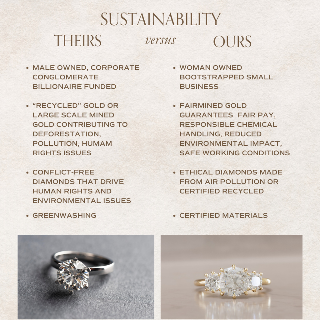 Three Stone Cushion Cut Diamond Unique Engagement Ring By Valley Rose