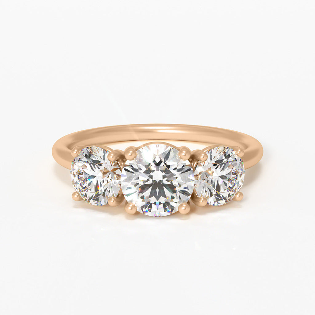 Three Stone Lab Diamond Ethical Engagement Ring By Valley Rose