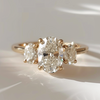 Three Stone Oval Lab Diamond Ethical Engagement Ring By Valley Rose