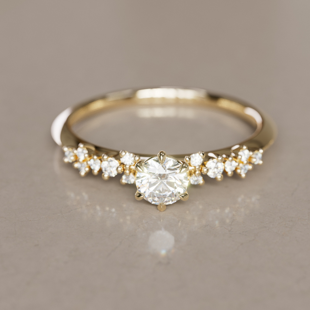 Unique Celestial Star Diamond Engagement Ring By Valley Rose