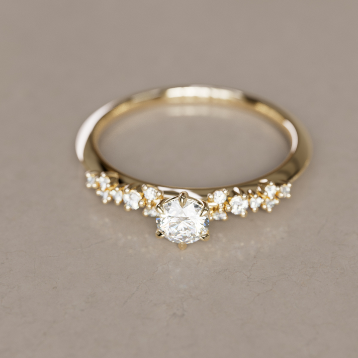 Unique Celestial Star Diamond Engagement Ring By Valley Rose