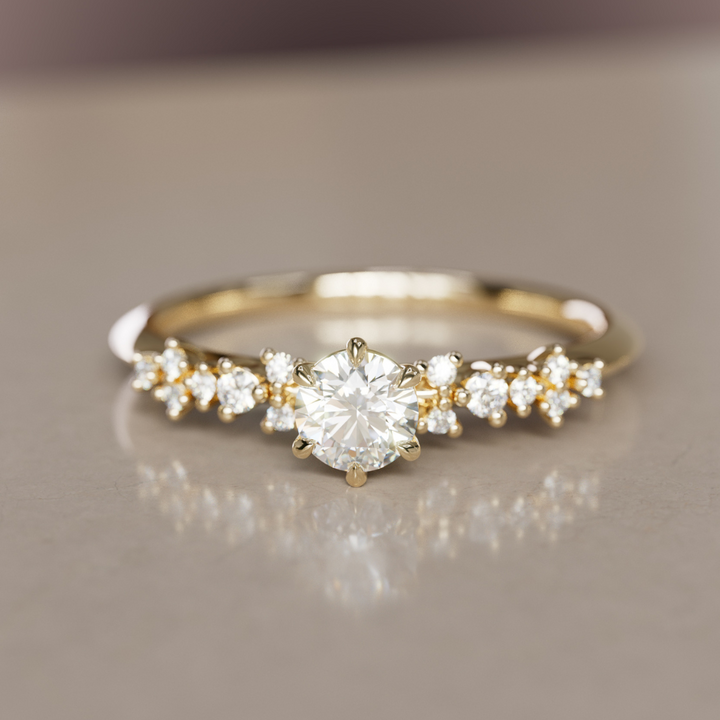 Unique Celestial Star Diamond Engagement Ring By Valley Rose