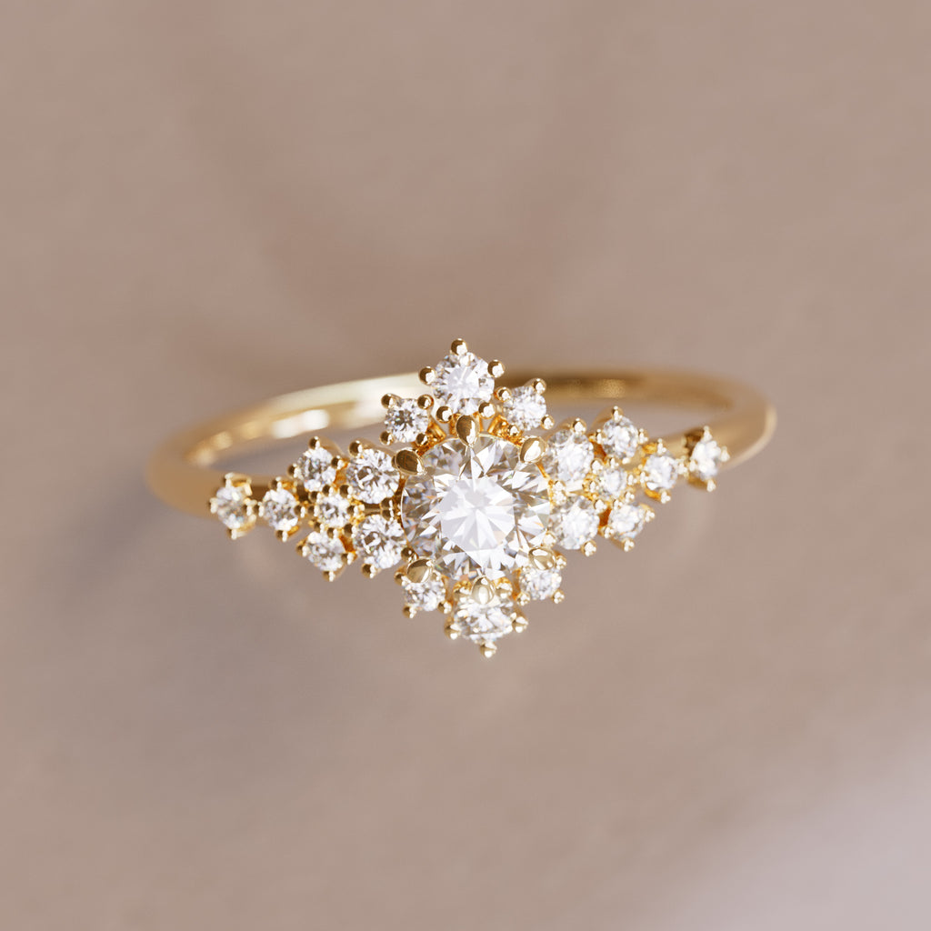 Unique Celestial Star Diamond Engagement Ring By Valley Rose