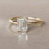 Unique Minimal Emerald Cut Lab Created Diamond Ethical Engagement Ring Solitaire By Valley Rose