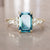 Erica Emerald Cut Blue Sapphire Engagement Ring, Setting Only
