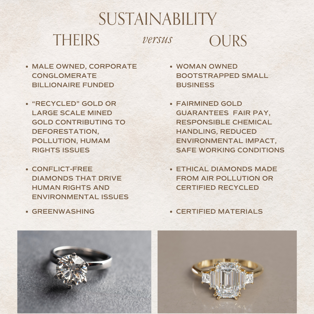 Unique Engagement Ring Five Stone Emerald Cut Diamond By Valley Rose