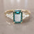 Erica Emerald Cut Teal Sapphire Engagement Ring, Setting Only