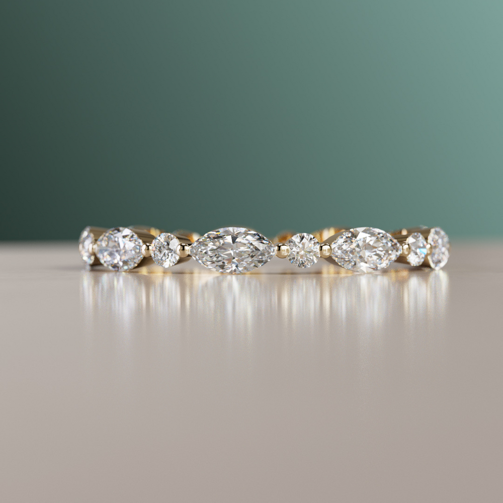 Unique Marquise Diamond Wedding Ring Eternity Style By Valley Rose