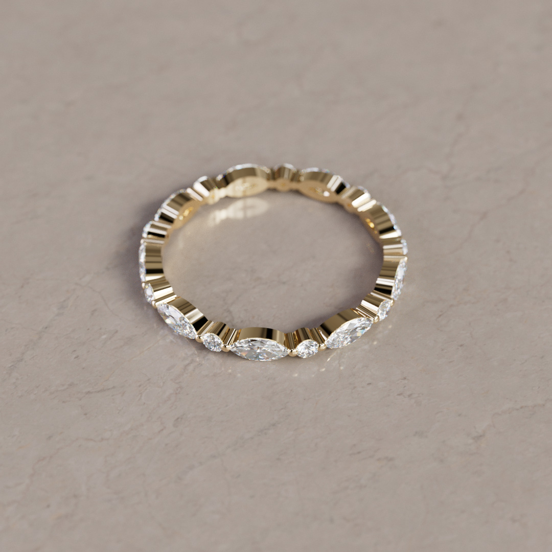 Unique Marquise Diamond Wedding Ring Eternity Style By Valley Rose