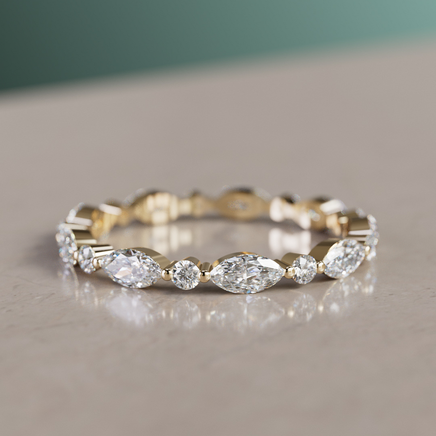 Unique Marquise Diamond Wedding Ring Eternity Style By Valley Rose