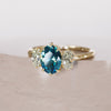 Unique Oval Blue Sapphire Engagement Ring with Diamonds By Valley Rose