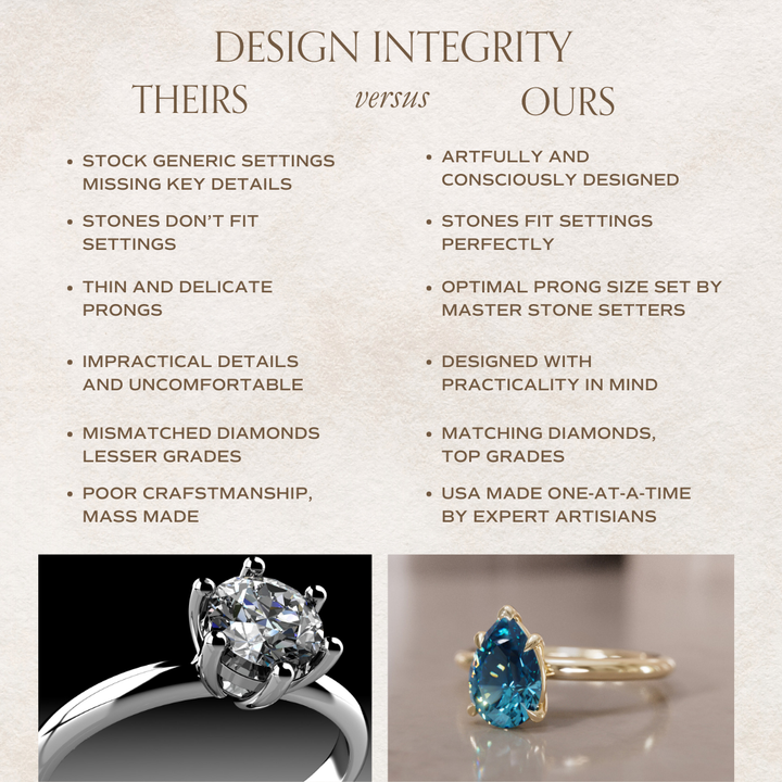 Unique Pear Shaped Engagement Ring, Blue Sapphire Solitaire By Valley Rose