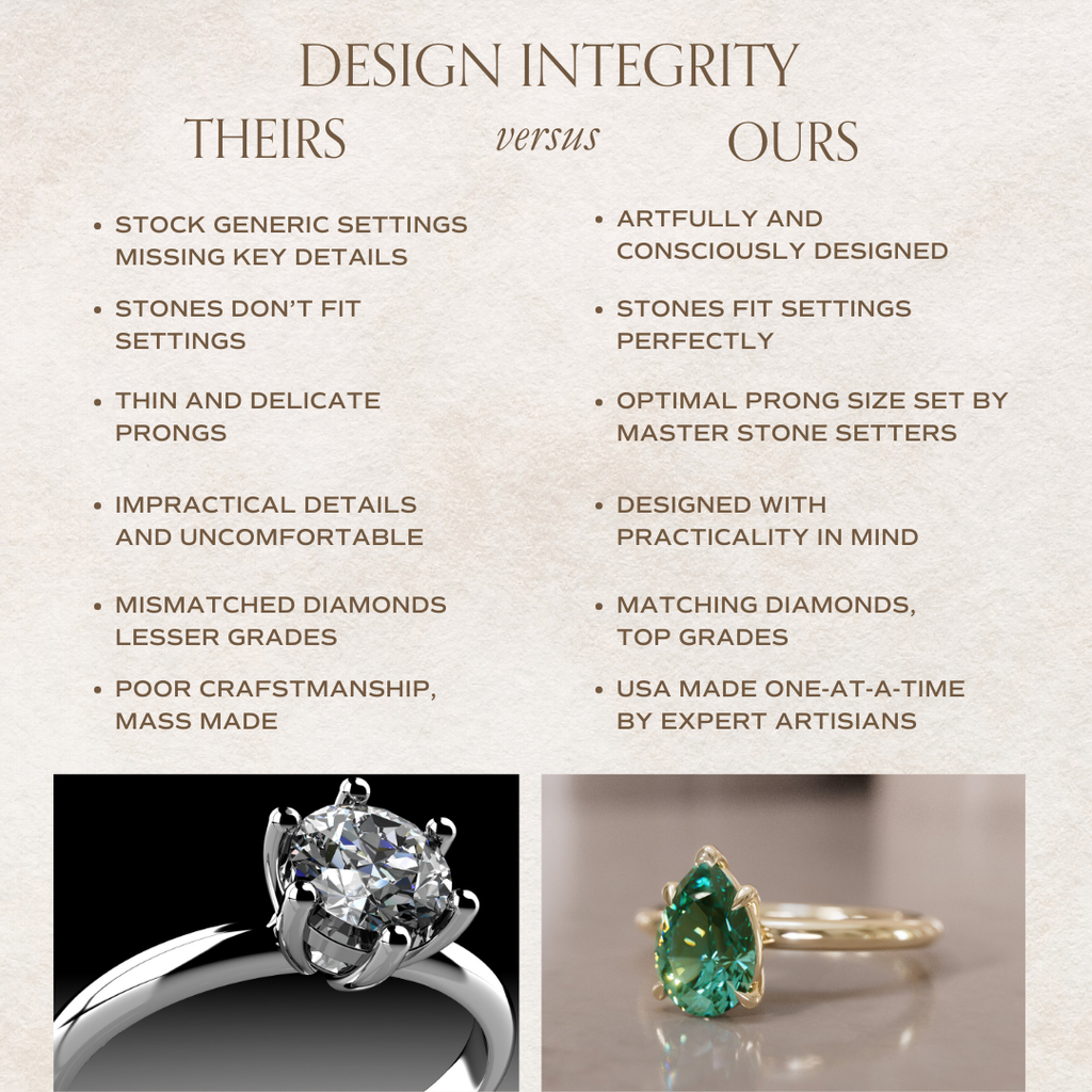 Unique Pear Shaped Engagement Ring, Green Sapphire Solitaire By Valley Rose