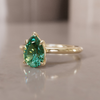 Unique Pear Shaped Engagement Ring, Green Sapphire Solitaire By Valley Rose