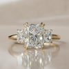 Unique Radiant Cut Lab Created Diamond Three Stone Engagement Ring By Valley Rose