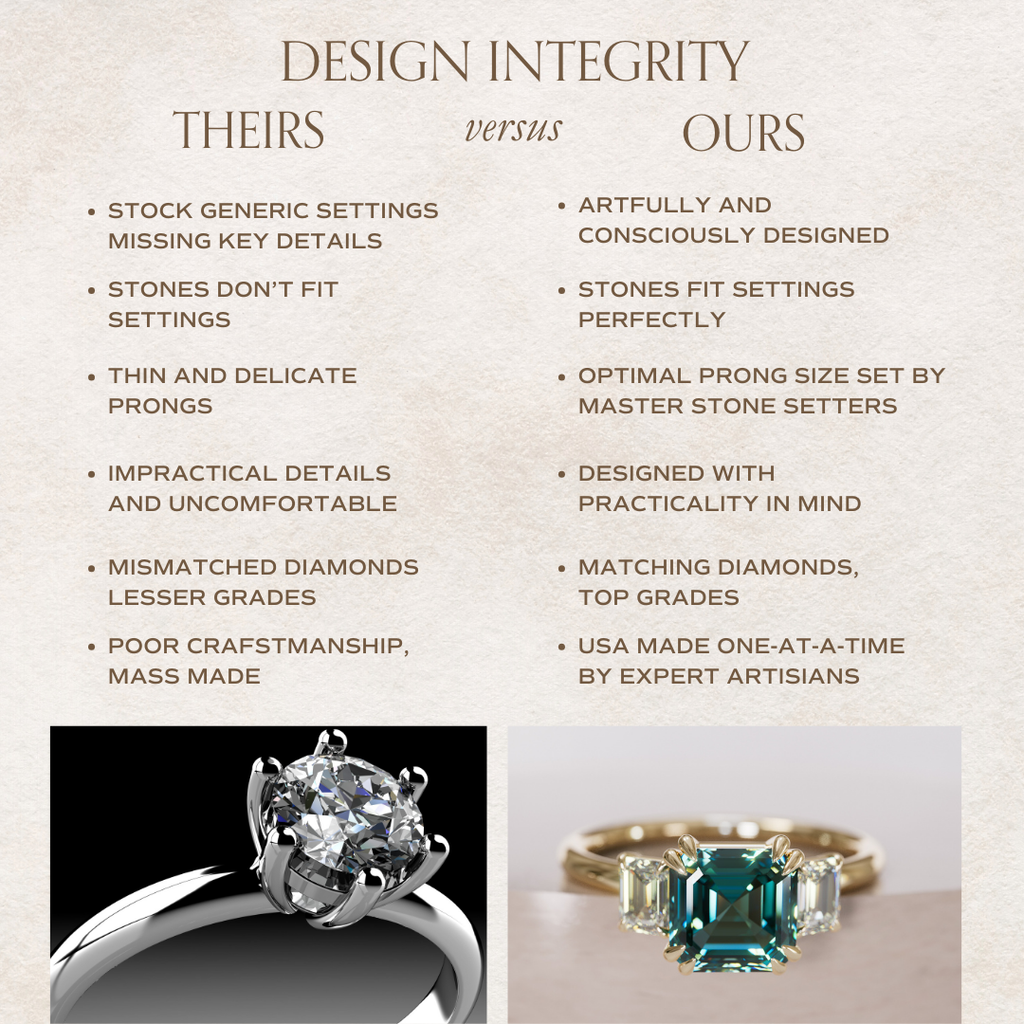 Unique Teal Sapphire Engagement Ring Three Stone Asscher Cut By Valley Rose