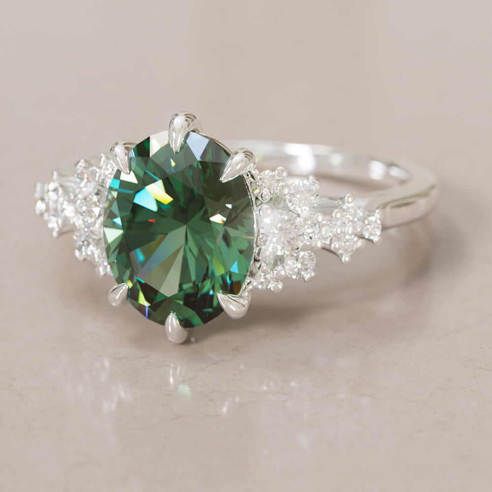 Unique Vintage Engagement Ring with Oval Cut Blue Sapphire By Valley Rose