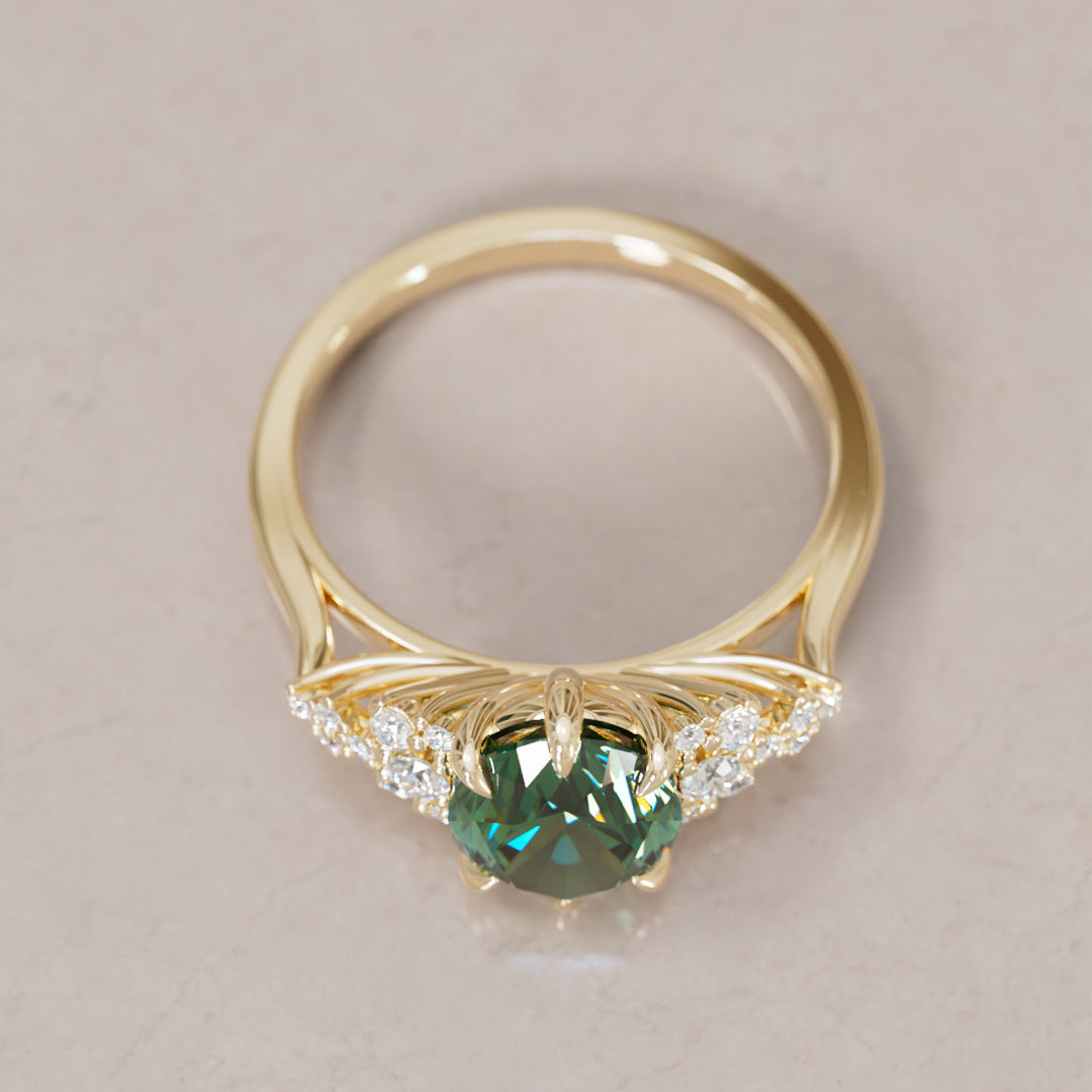 Unique Vintage Engagement Ring with Oval Cut Blue Sapphire By Valley Rose