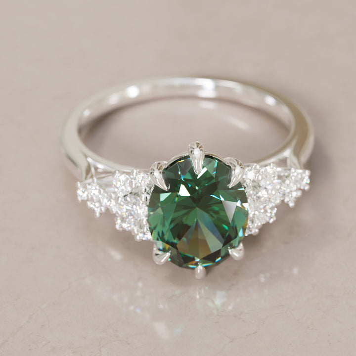 Unique Vintage Engagement Ring with Oval Cut Blue Sapphire By Valley Rose