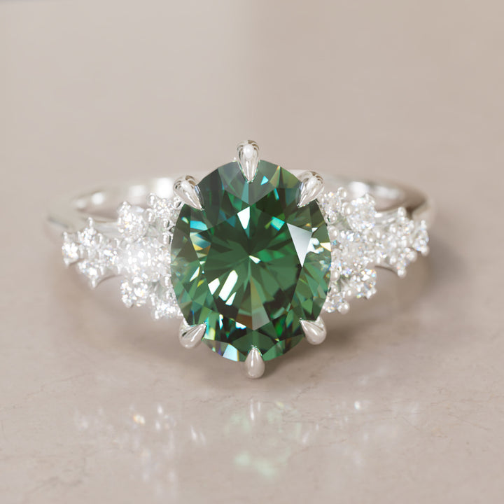 Unique Vintage Engagement Ring with Oval Cut Blue Sapphire By Valley Rose