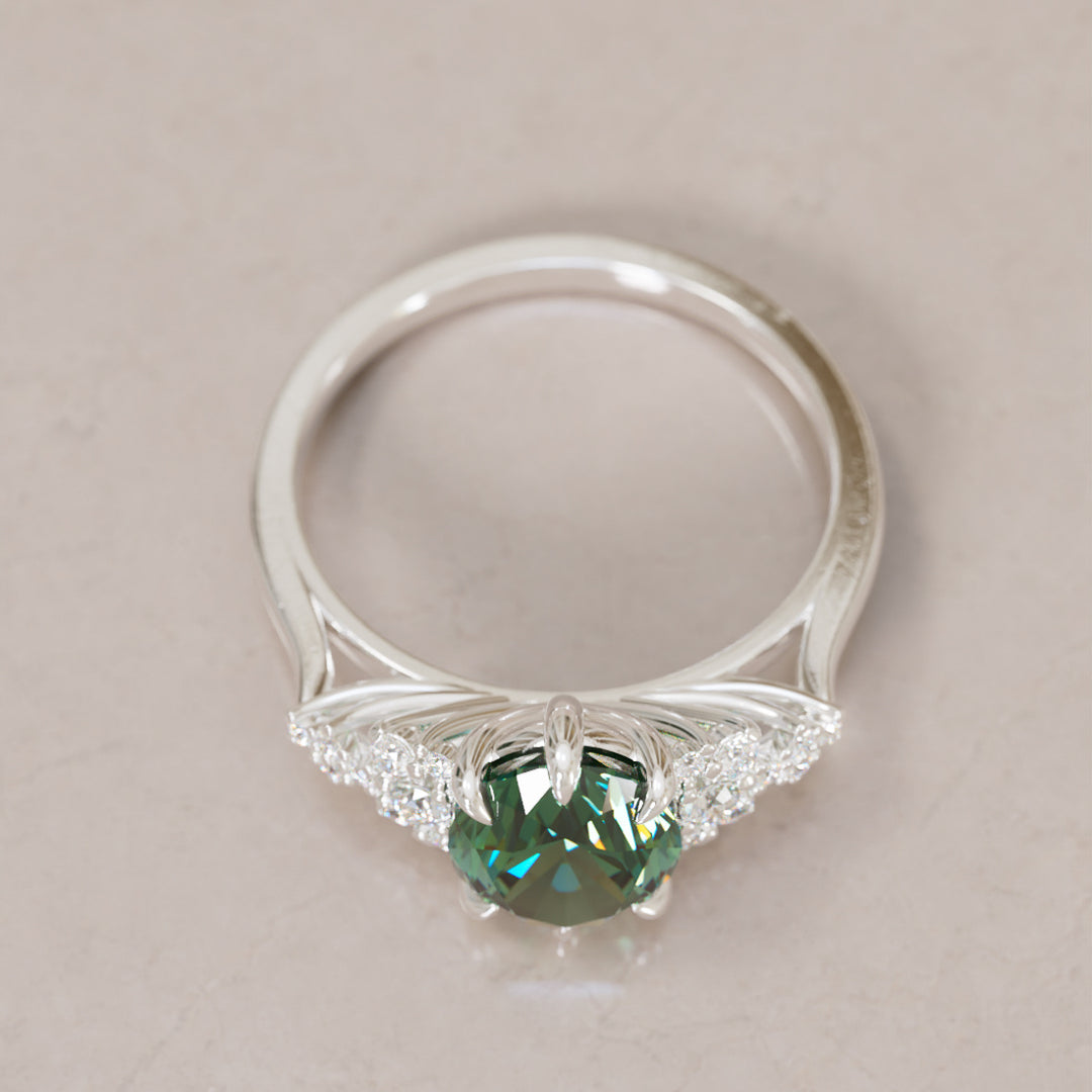 Unique Vintage Engagement Ring with Oval Cut Blue Sapphire By Valley Rose