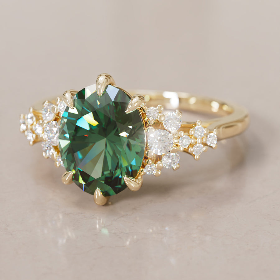 Unique Vintage Engagement Ring with Oval Cut Blue Sapphire By Valley Rose