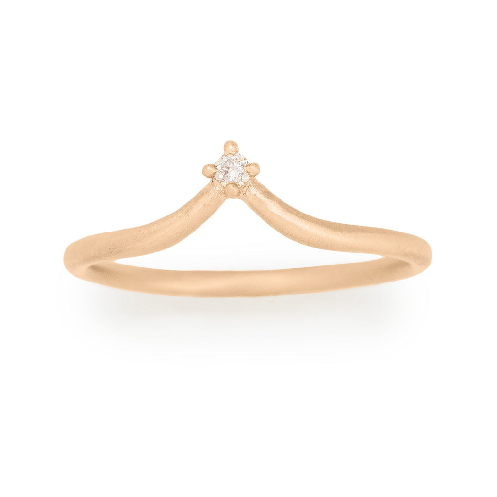  V Shape Lab Diamond Stacked Ethical Wedding Ring By Valley Rose