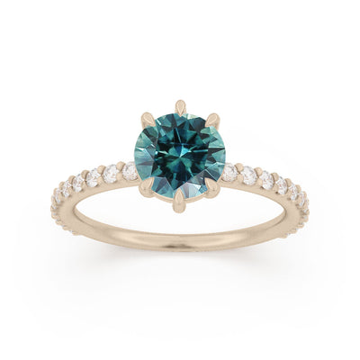 Galatea Ring, Teal Sapphire, Setting Only