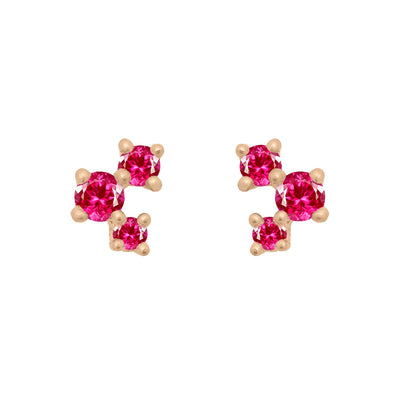 Celeste Earrings, Pink Ruby