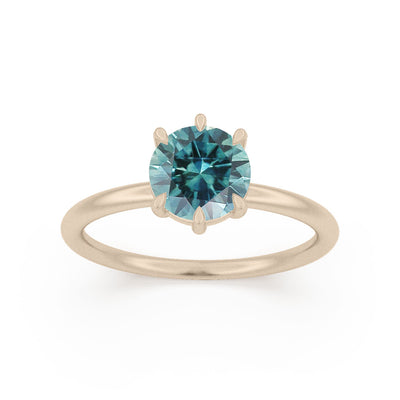 Thetis Solitaire, Teal Sapphire, Setting Only