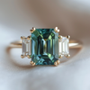 Atlahua Ring, Teal, Setting Only