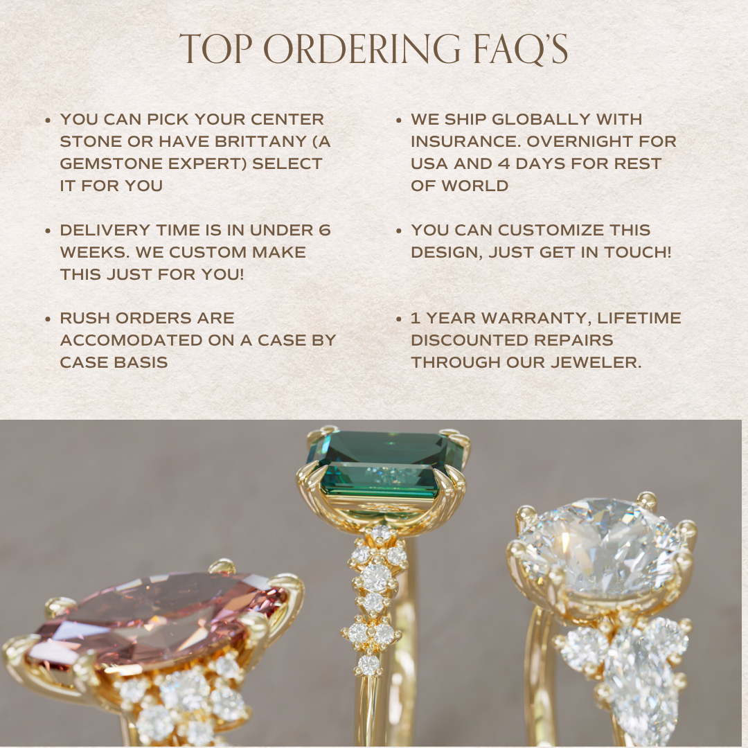 Kristina Ovaler Pink Diamant Einzigartiger Vintage Halo Verlobungsring (Nur Fassung)