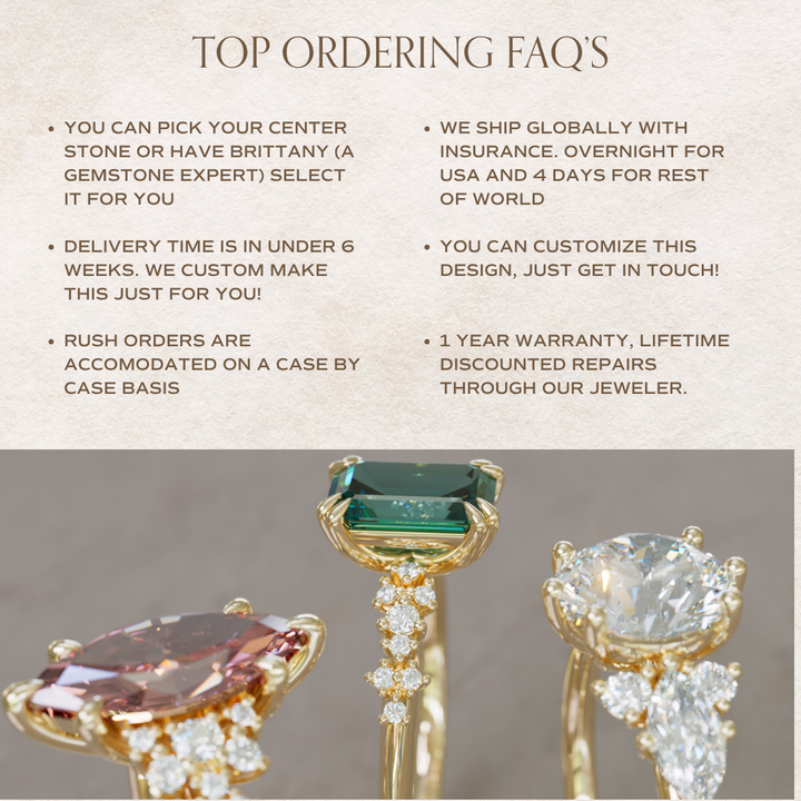 Kristina Ovaler Pink Diamant Einzigartiger Vintage Halo Verlobungsring (Nur Fassung)