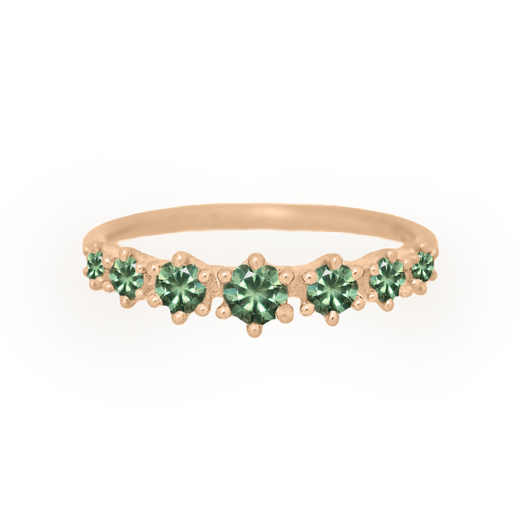 Helena Ring, petite, Green Sapphire