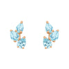 Aquamarine Leaf Nature Gemstone Stud Ear Climber Earrings Sinlge By Valley Rose Ethical Jewelry