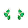 Emerald Leaf Nature Gemstone Stud Ear Climber Earrings Single By Valley Rose Ethical Jewelry