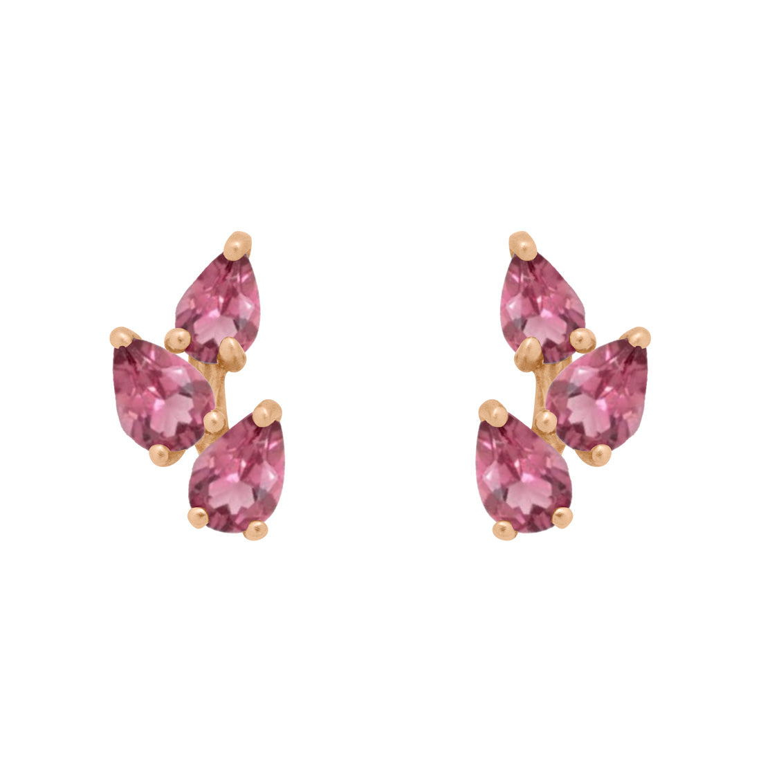 Pink Tourmaline 2024 Edge Posts - Silversmith Post Earrings - Pink Tourmaline Studs - Tourmaline Earrings