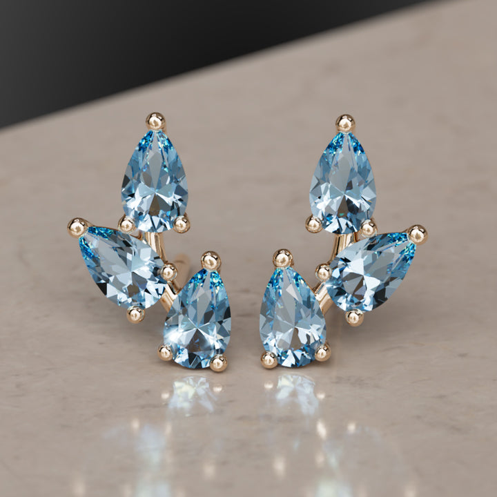Vinea Studs, Aquamarine